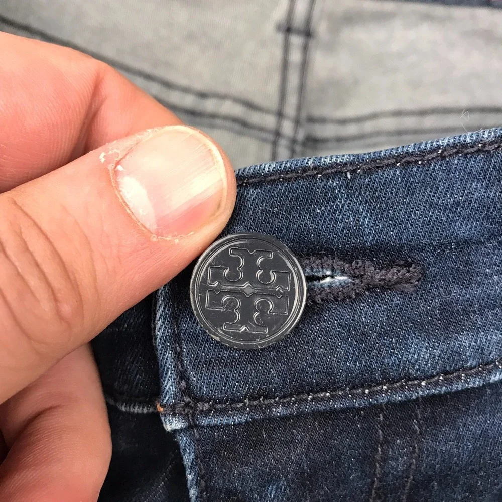 Tory Burch Leggings Jeans Womens 31 (34x29) Dark Wash Mid‎ Rise Skinny Stretch